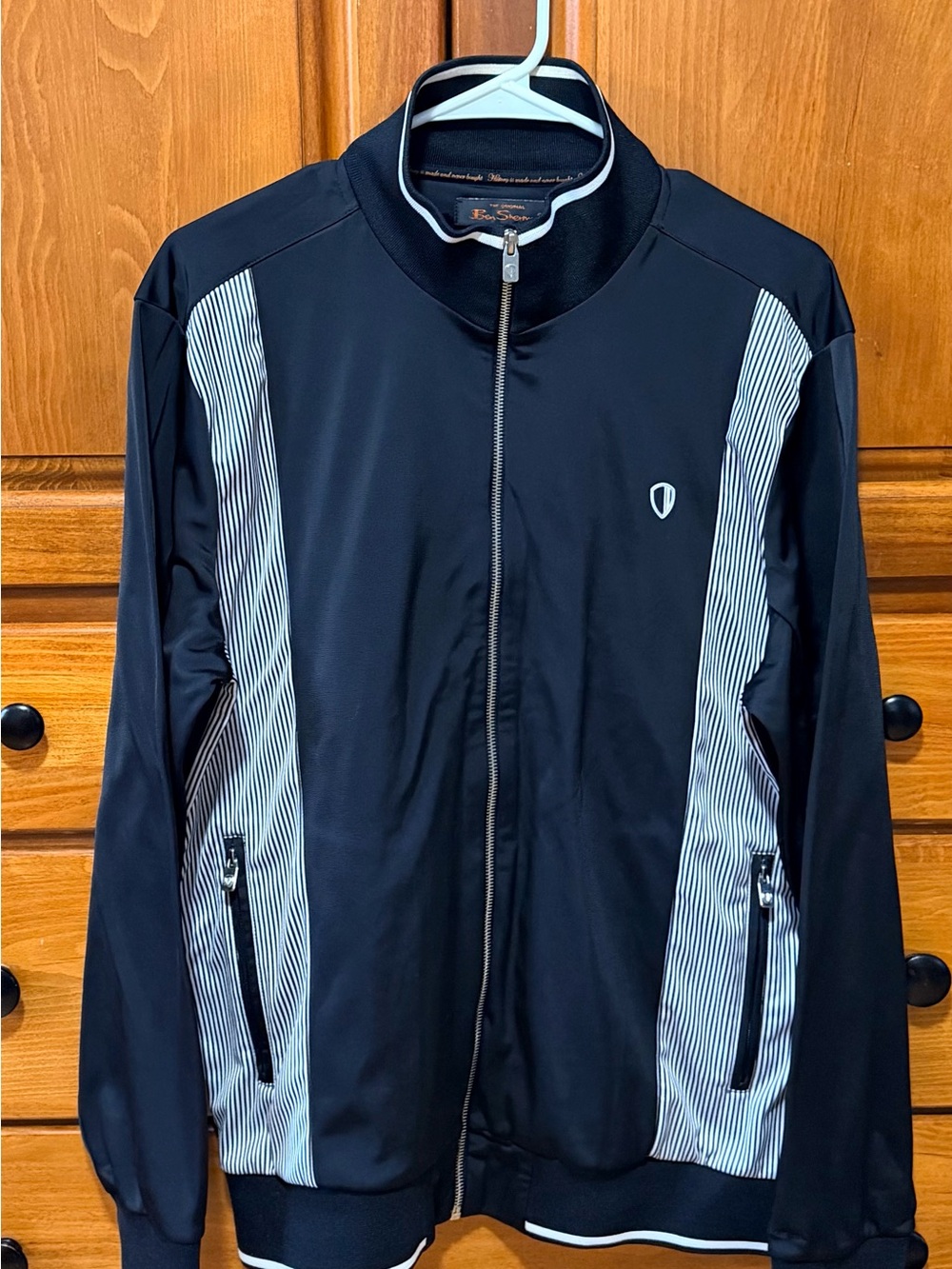 Ben Sherman Black Jacket with White Pinstripe Panels